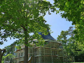 Einrüstung der Weingartenkapelle (© Karl-Franz Thiede)